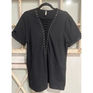 Emma & Sam size small oversized black lace up top
